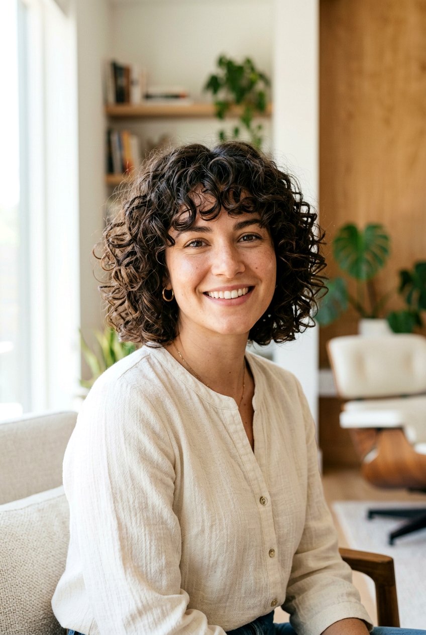 Curly Bob With Bangs For Square Face - 20 curly haircut for square face - 20 curly haircut for square face