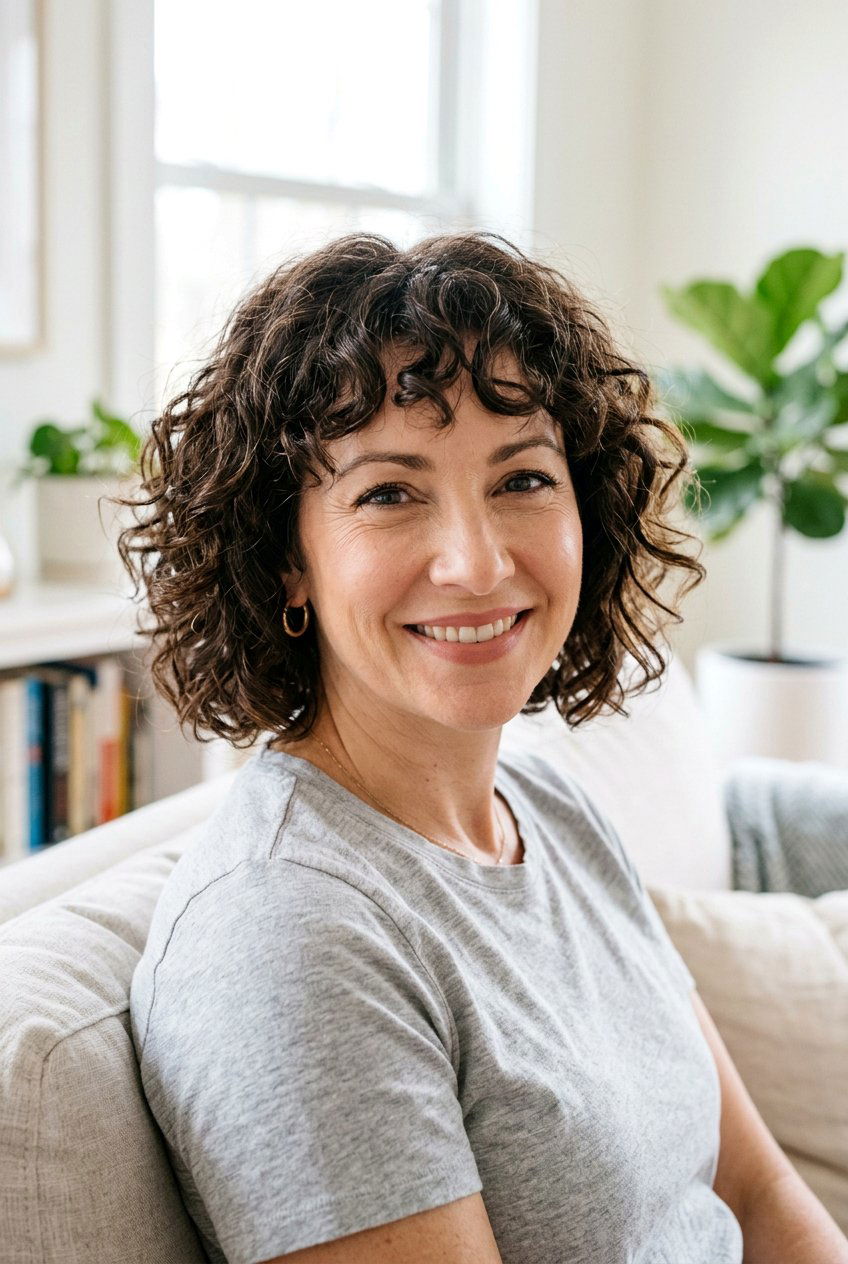 Curly Bob With Bangs For Women Over 40 - 20 curly haircut for women over 40 - 20 curly haircut for women over 40