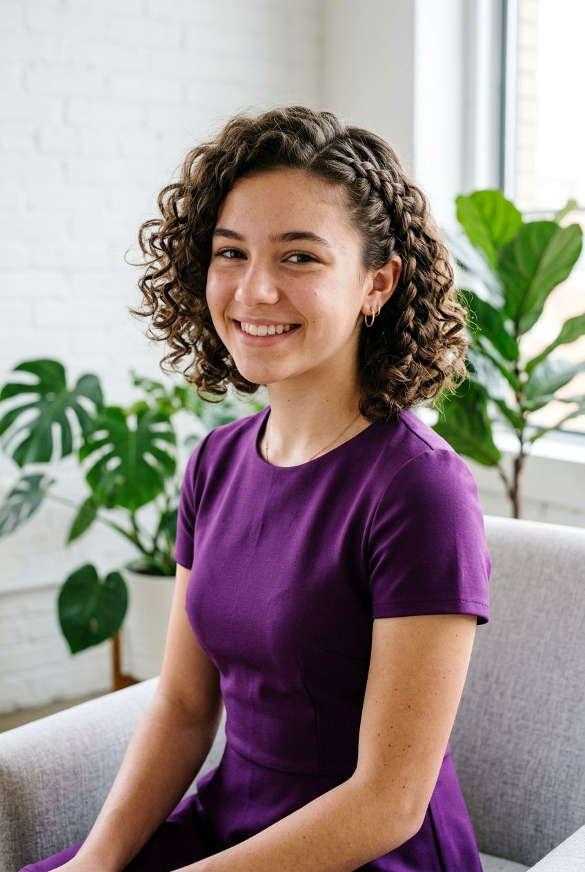 Curly Bob With Braids - 20 prom hairstyle for teenage girls with curls - 20 prom hairstyle for teenage girls with curls