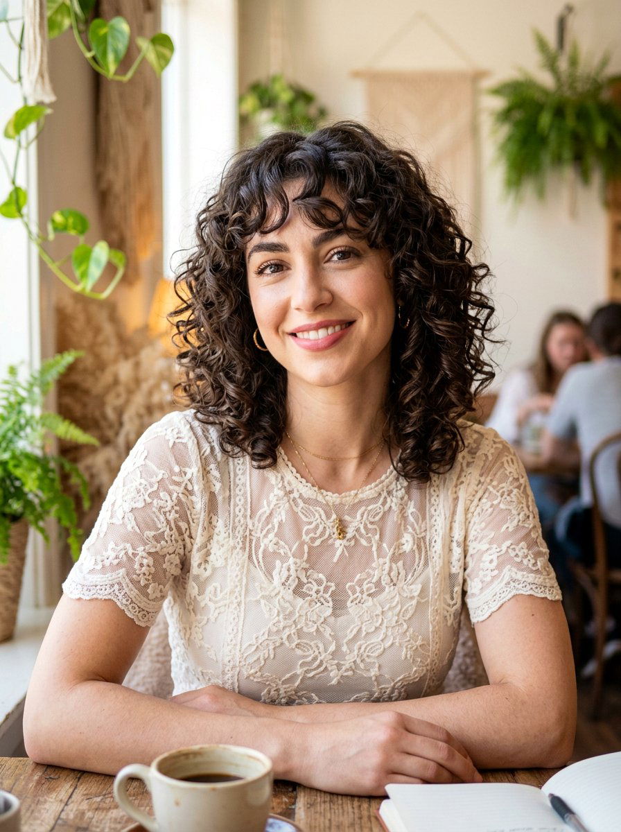 Curly Bob With Curtain Bangs - 20 easy curly bob styling ideas - 20 easy curly bob styling ideas