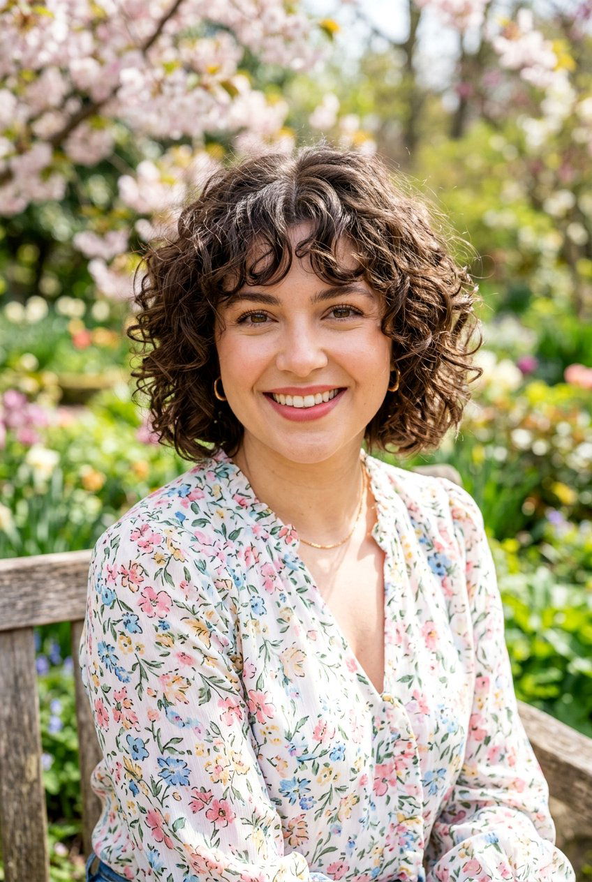 Curly Bob With Curtain Bangs For Round Face - 20 curly bob for round face women - 20 curly bob for round face women