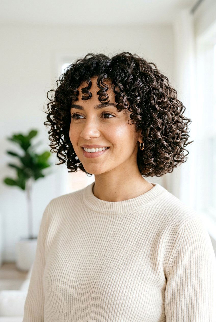 Curly Bob With Defined Curls For Thick Hair - 20 curly bob for thick curly hair - 20 curly bob for thick curly hair