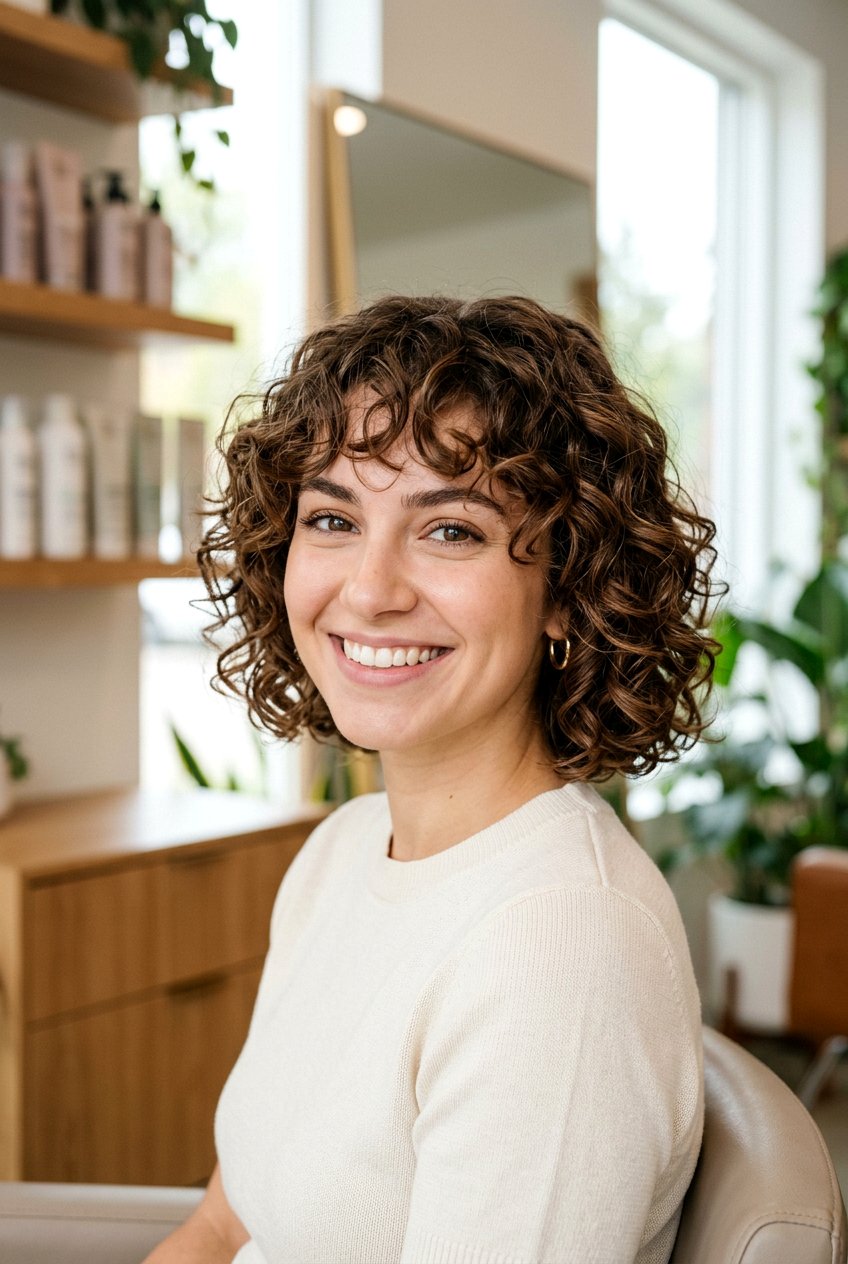 Curly Bob With Fringe - 20 curly hairstyles for short hair - 20 curly hairstyles for short hair