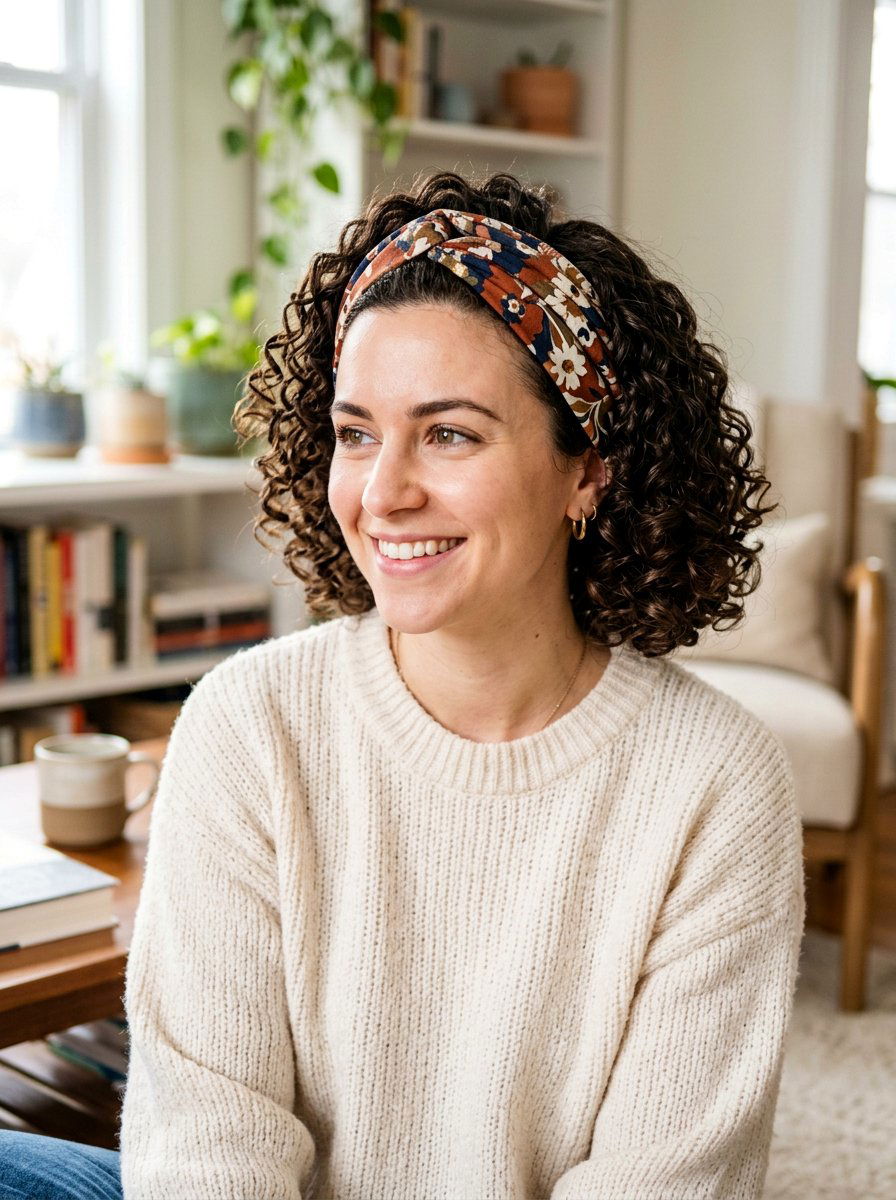 Curly Bob With Headband - 20 easy hairstyle for curly bob women - 20 easy hairstyle for curly bob women