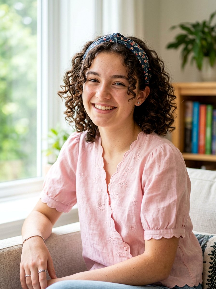Curly Bob With Headband - 20 teen girls curly bob haircut - 20 teen girls curly bob haircut