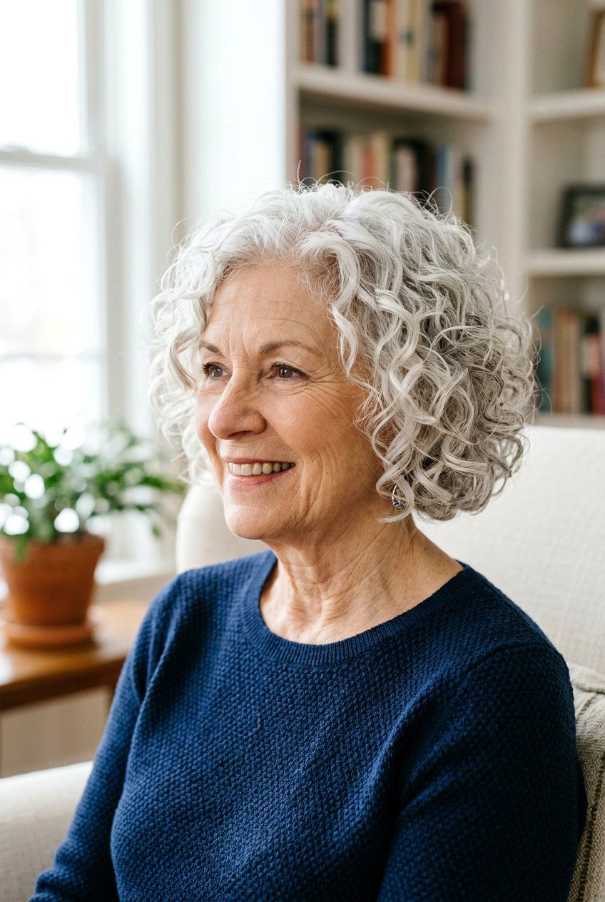 Curly Bob With Layers - 20 classy bob haircuts for older women - 20 classy bob haircuts for older women