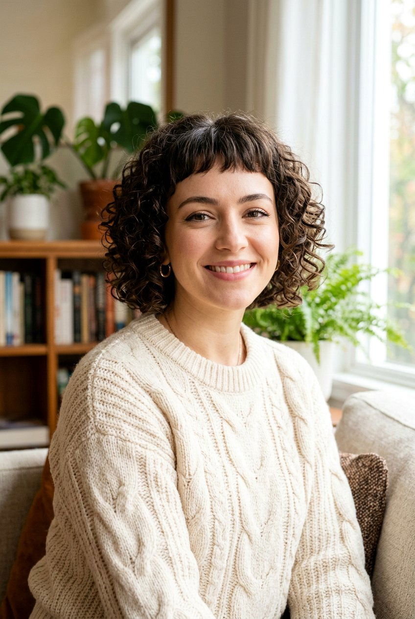 Curly Bob With Micro Bangs - 20 micro bangs bob haircut - 20 micro bangs bob haircut