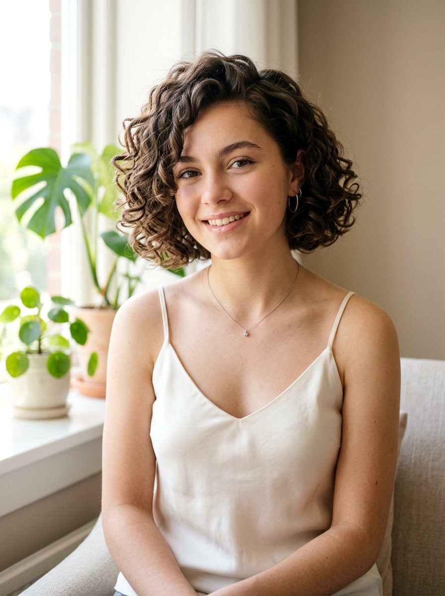 Curly Bob With Side Part - 20 teen girls curly bob haircut - 20 teen girls curly bob haircut