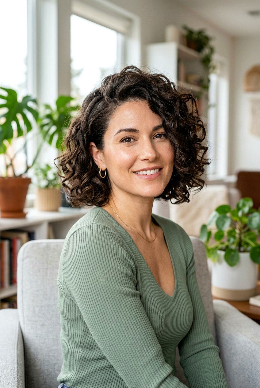 Curly Bob With Side Part For Square Face - 20 curly haircut for square face - 20 curly haircut for square face