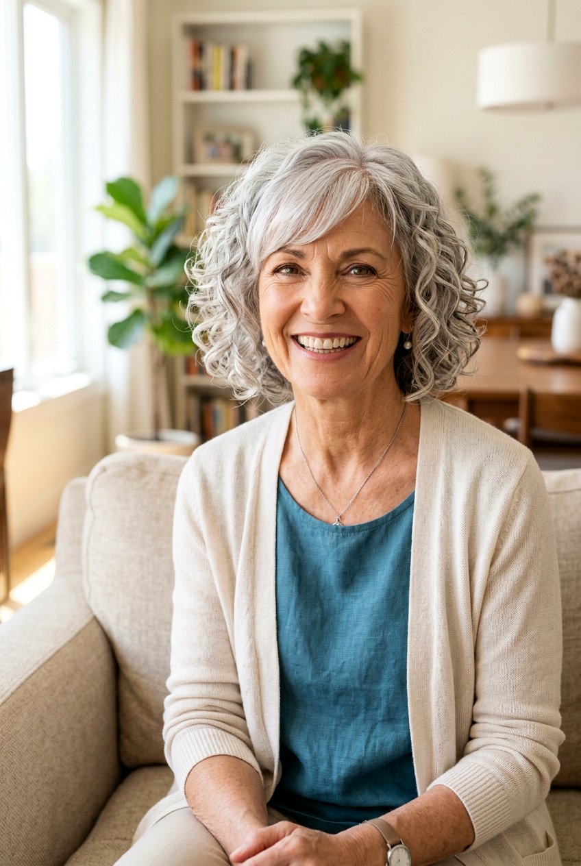 20 Elegant Curly Bob for Women Over 60 to Refresh Your Style
