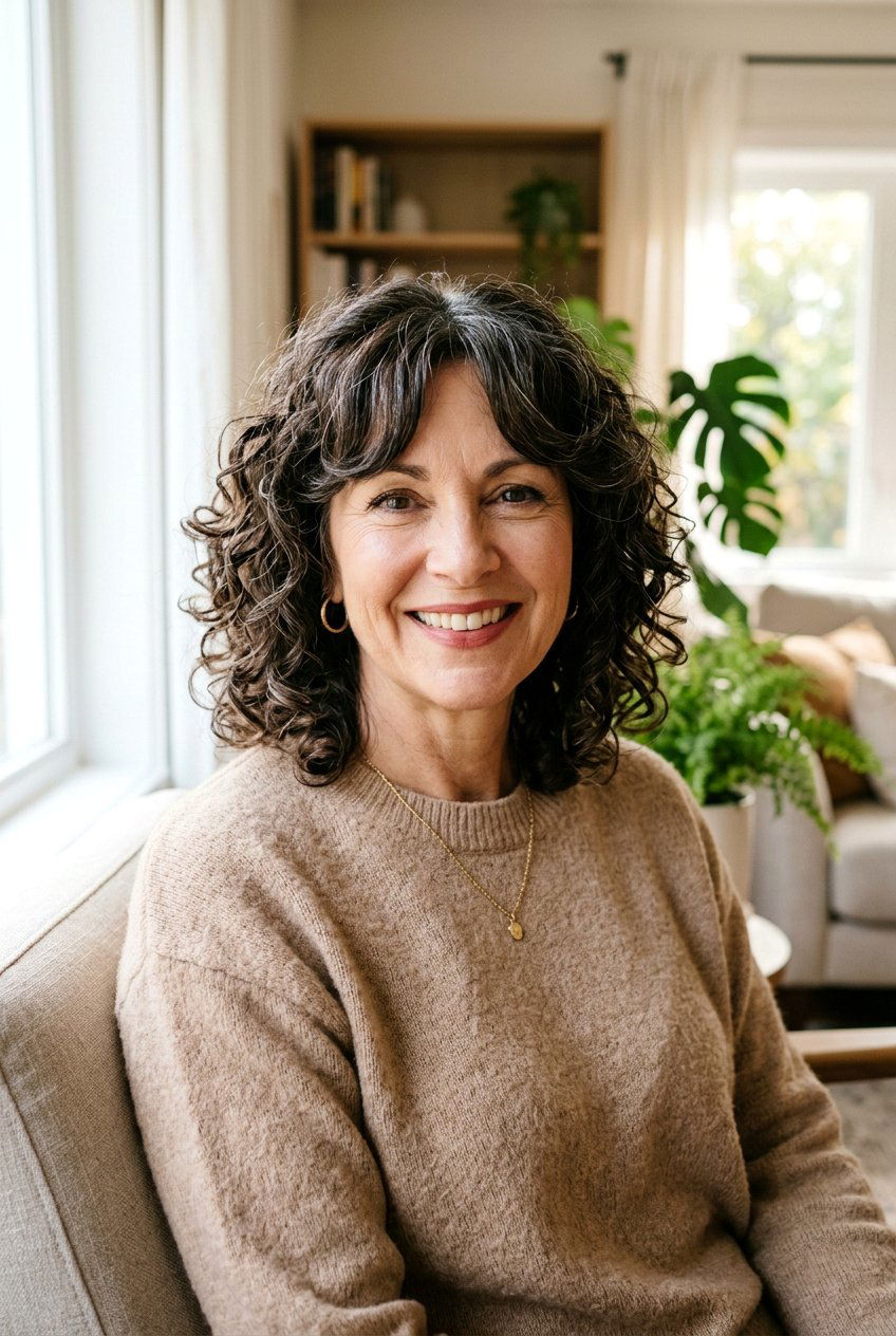 Curly Bob with Curtain Bangs - 20 curly bob for women over 50 - 20 curly bob for women over 50