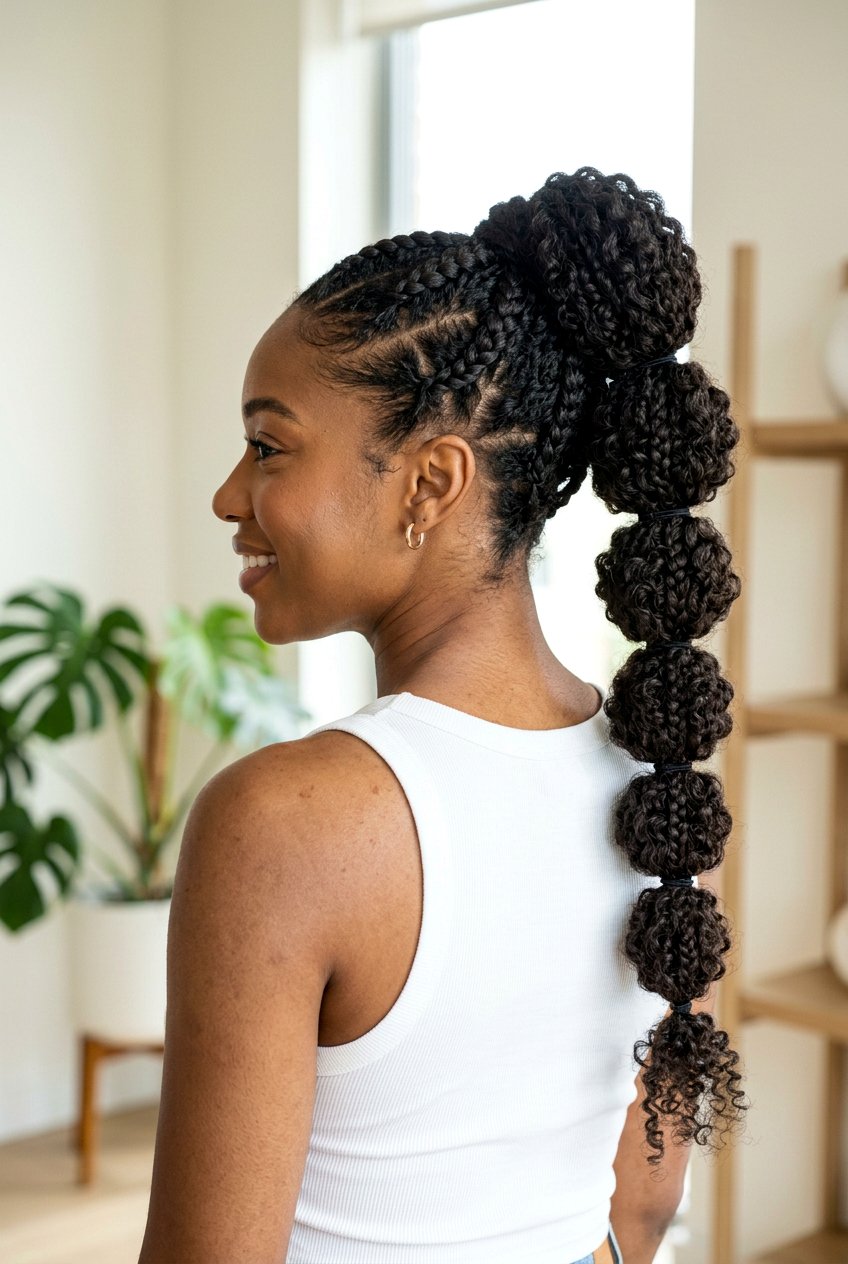 Curly Braided Bubble Ponytail - 20 braided bubble ponytail - 20 braided bubble ponytail