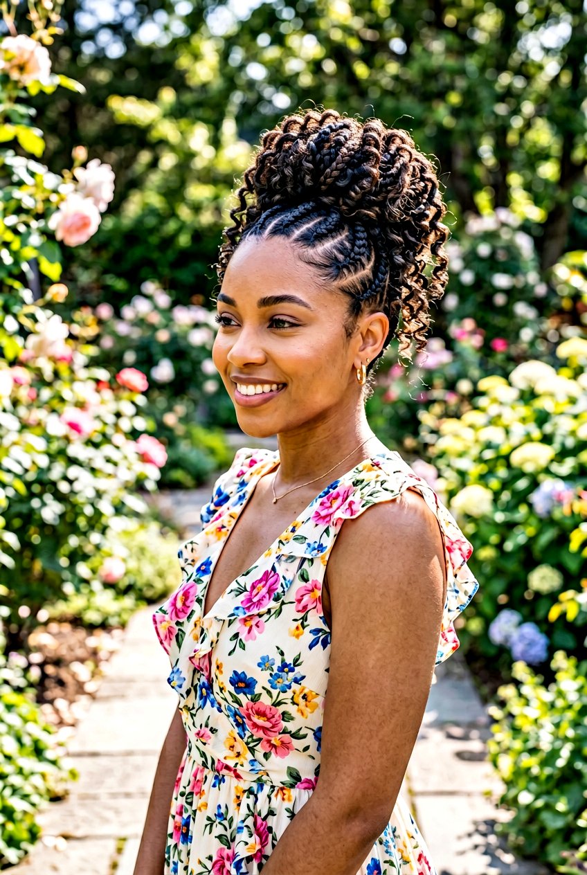 Curly Braided Bun - 20 braided bun for black women - 20 braided bun for black women