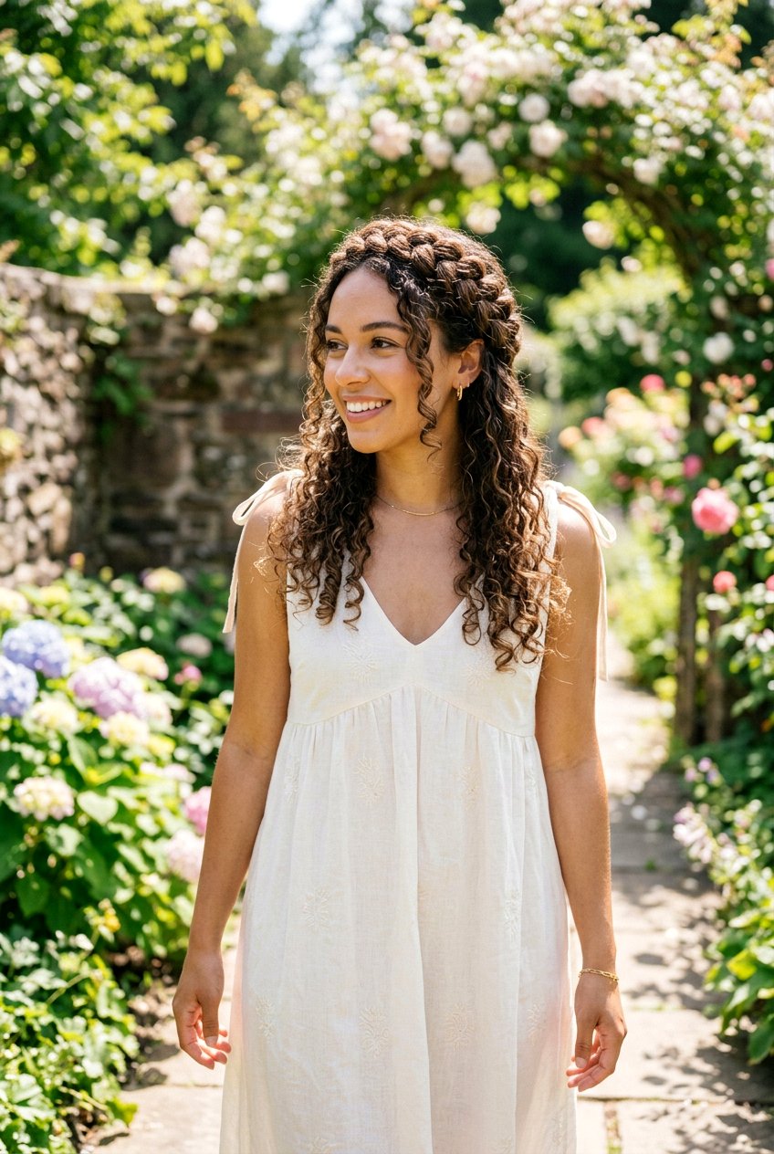 Curly Braided Crown For Humid Weather - 20 humid weather curly hairstyles - 20 humid weather curly hairstyles