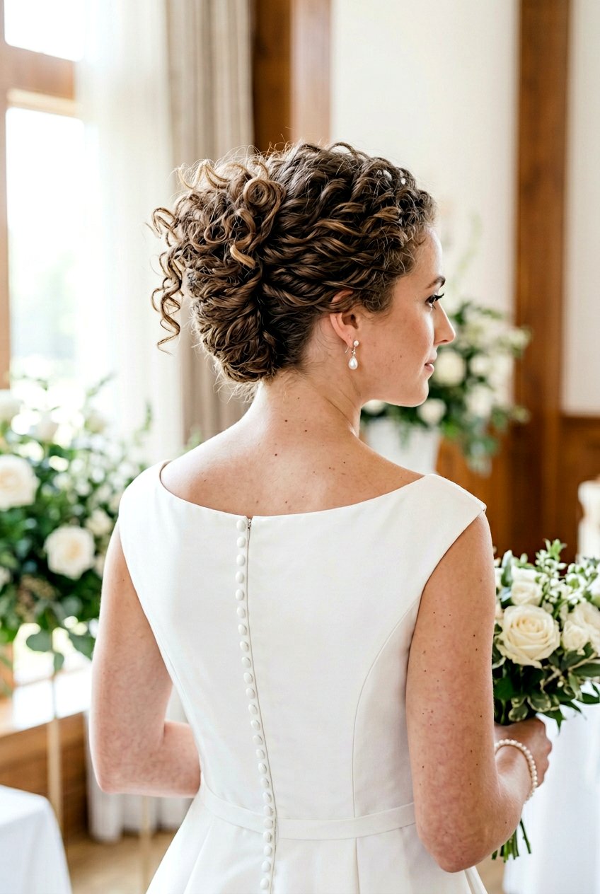 Curly Bridal French Twist - 20 bridal hairstyle for shoulder length curls - 20 bridal hairstyle for shoulder length curls