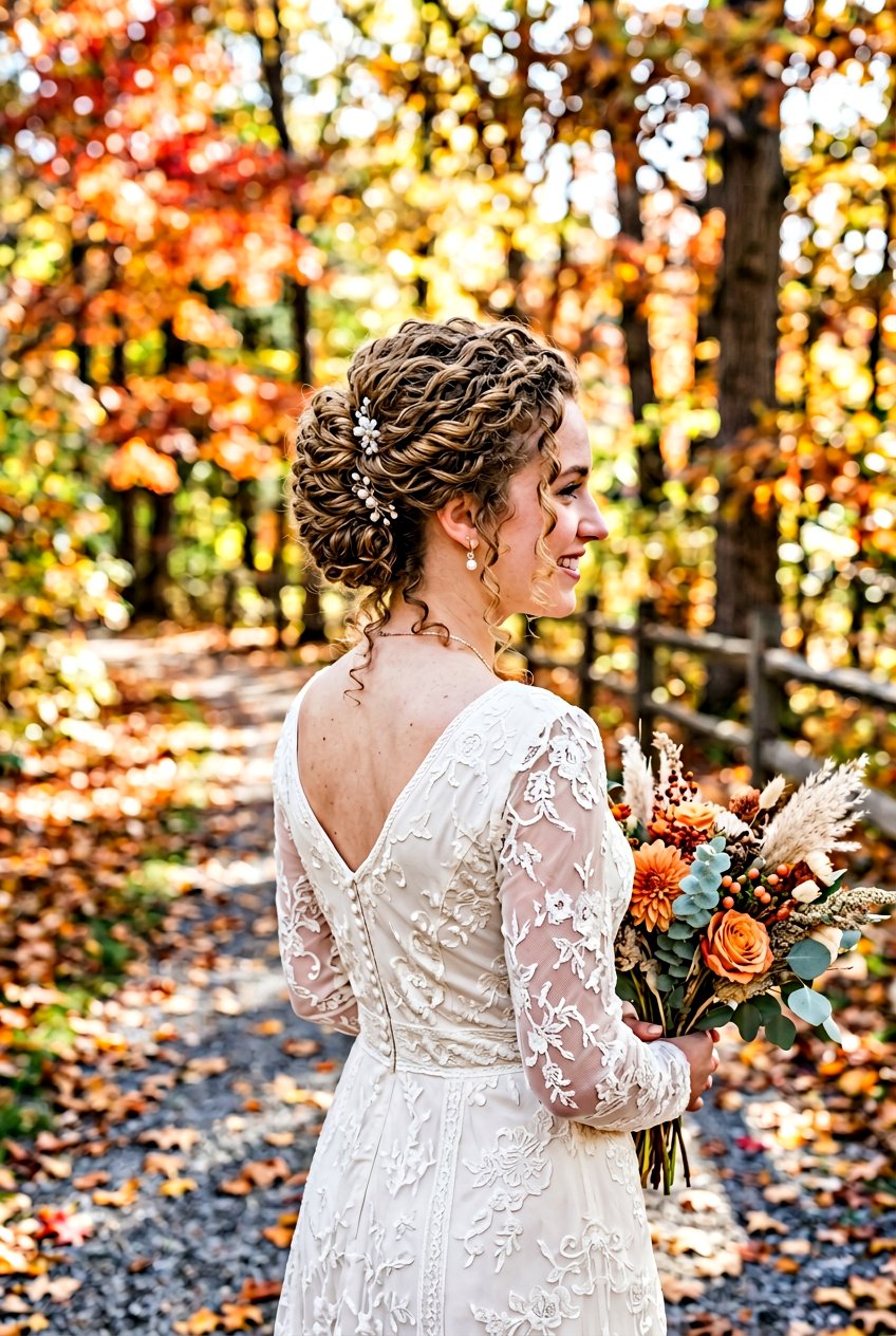 Curly Bridal French Twist - 20 bridal hairstyle for curly veil look - 20 bridal hairstyle for curly veil look