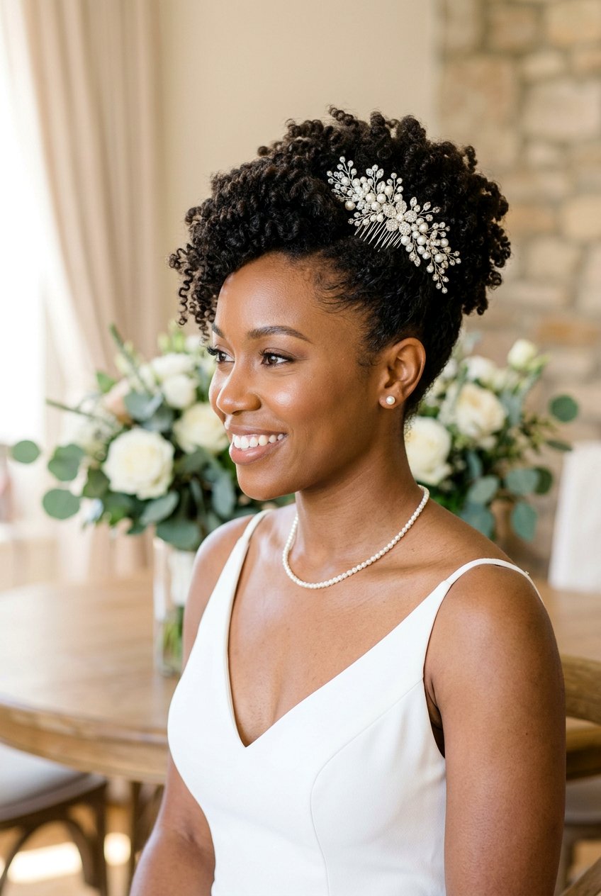 Curly Bridal Updo For Short Natural Hair - 20 wedding hairstyles for curly natural hair - 20 wedding hairstyles for curly natural hair