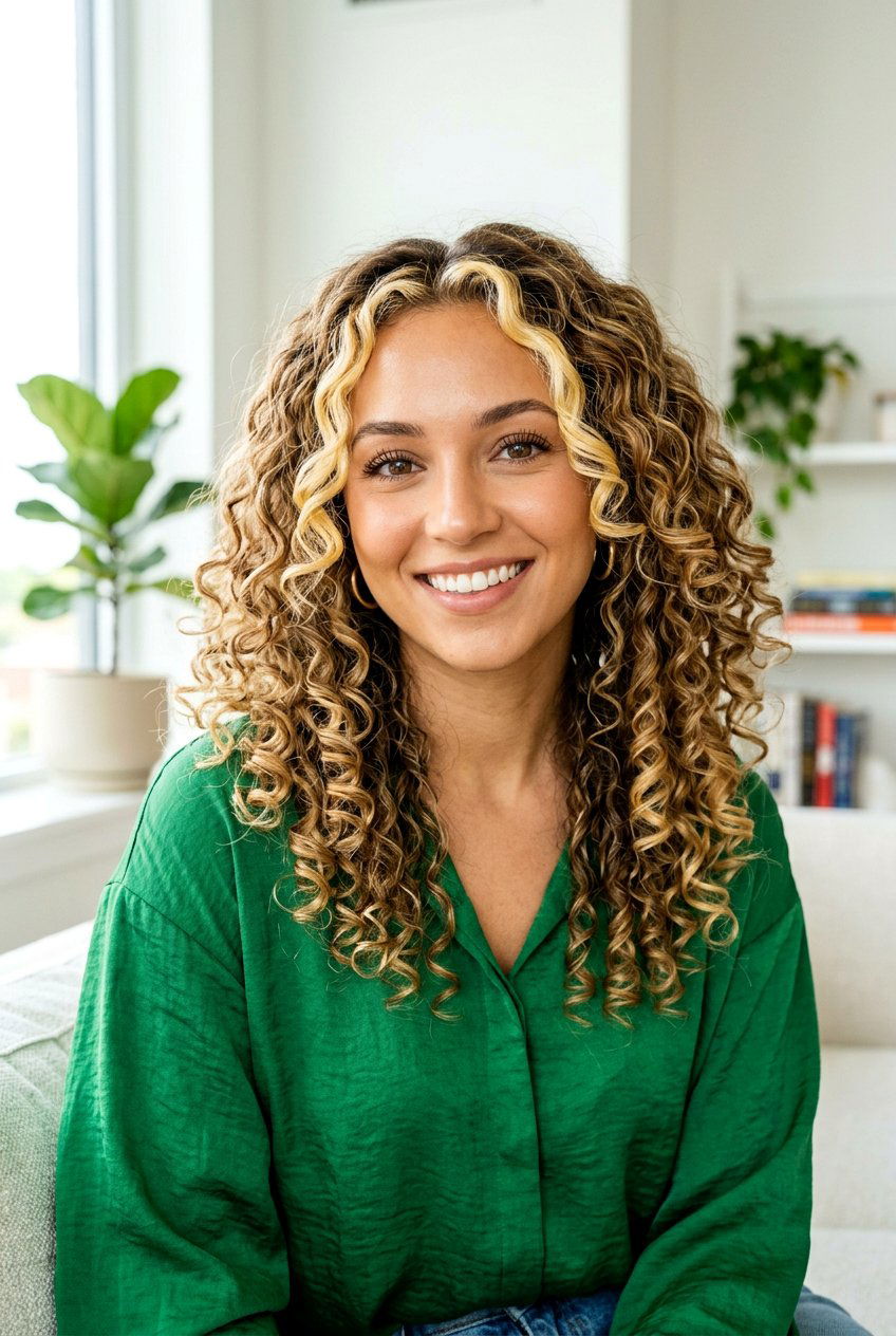 Curly Bronde Hair With Money Piece - 20 bronde hair with money piece - 20 bronde hair with money piece