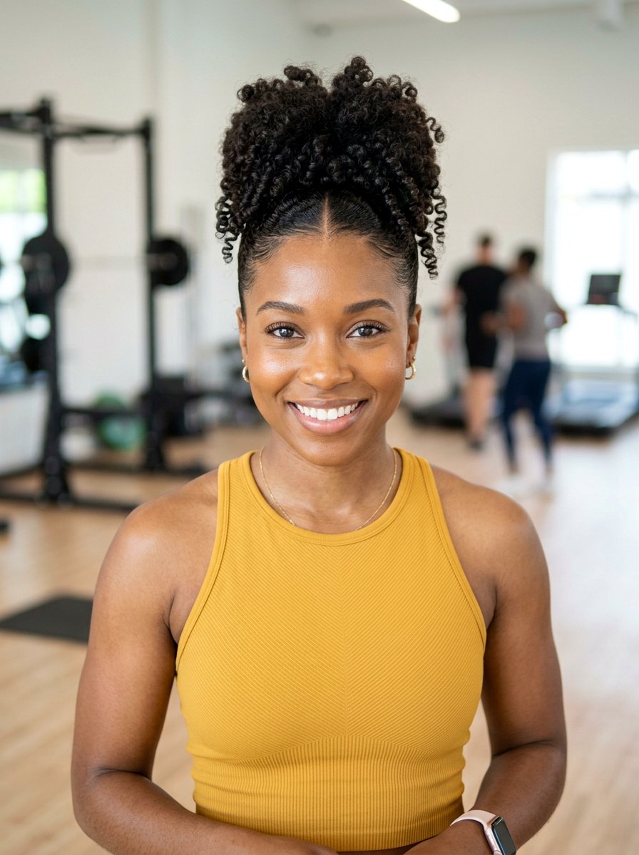 Curly Bun With Middle Part - 20 yoga bun with middle part - 20 yoga bun with middle part