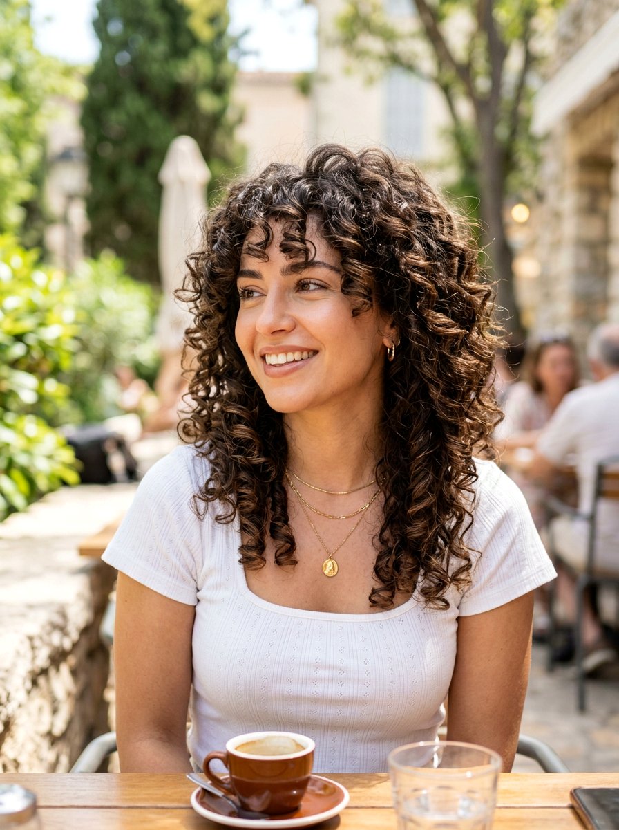 Curly Butterfly Haircut With Curtain Bangs - 20 curly butterfly haircut for medium curls - 20 curly butterfly haircut for medium curls