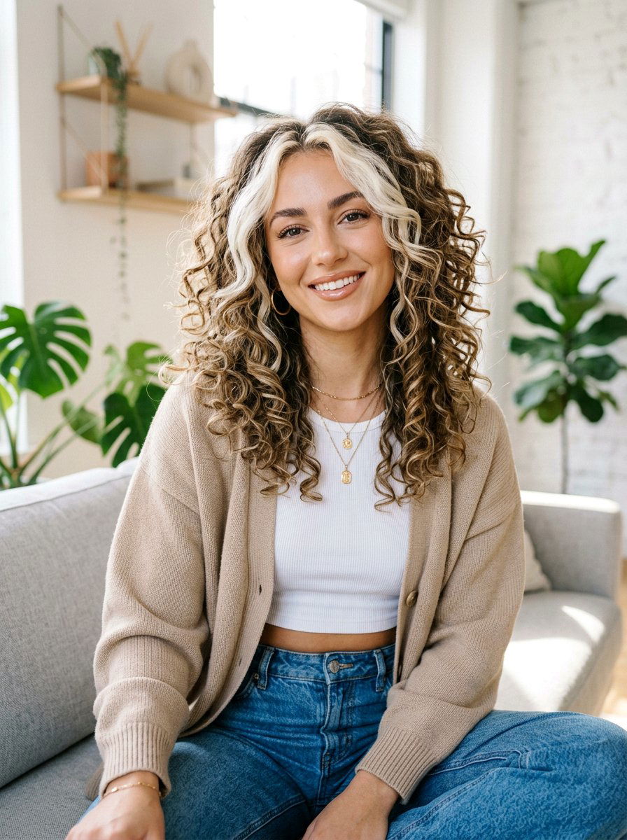 Curly Butterfly Haircut With Money Piece - 20 curly butterfly haircut for medium curls - 20 curly butterfly haircut for medium curls