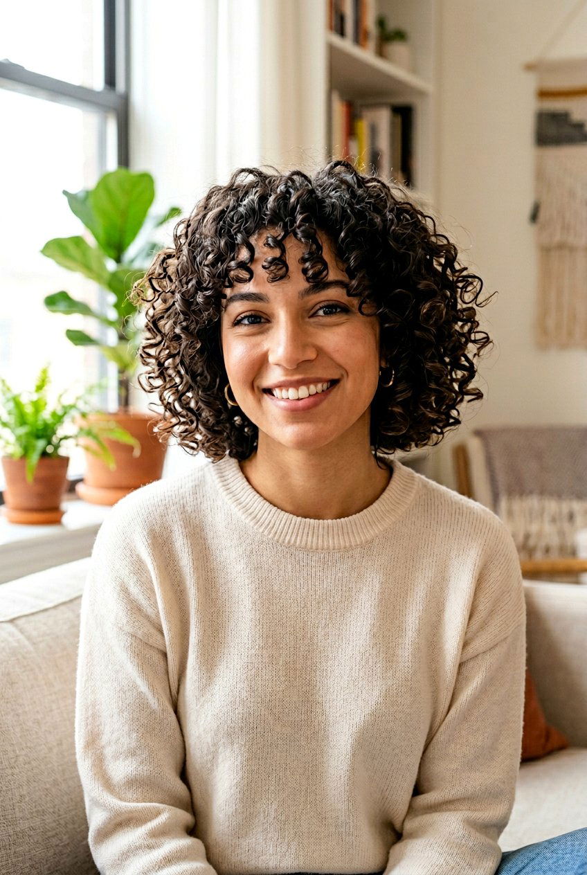 Curly Cheekbone Bob - 20 cheekbone bob haircut - 20 cheekbone bob haircut