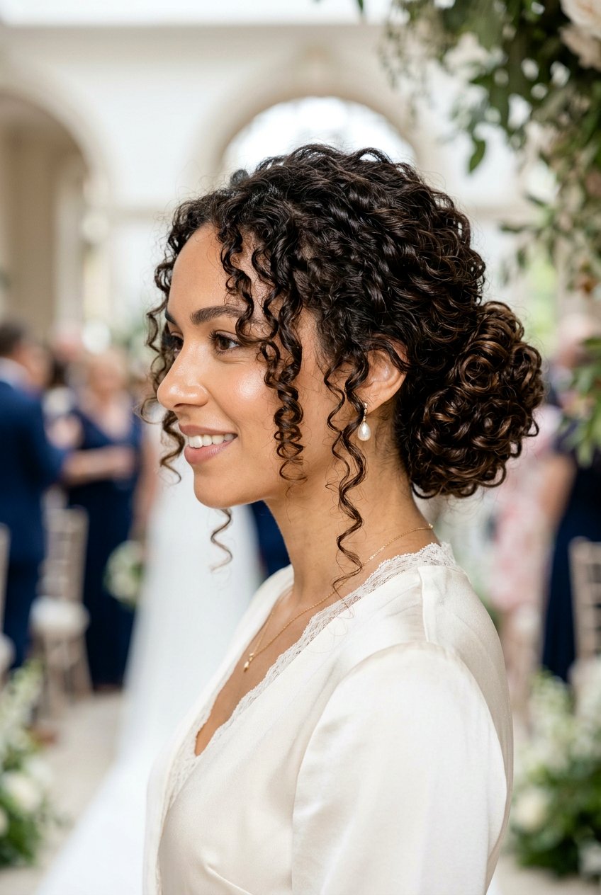 Curly Chignon Updo - 20 classic chignon hairstyle - 20 classic chignon hairstyle