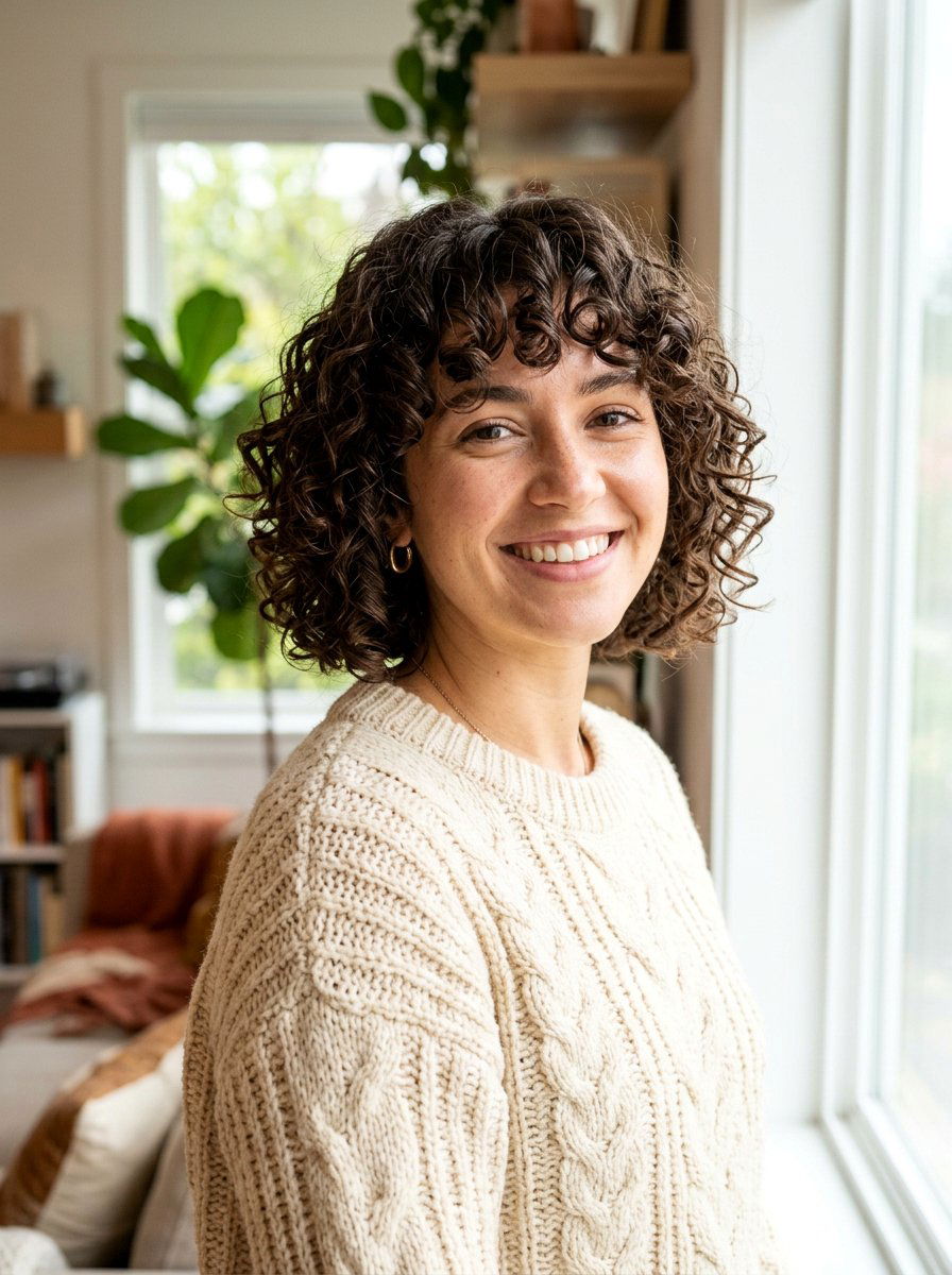 Curly Chin Length Bob With Bangs - 20 curly chin length bob for thick curls - 20 curly chin length bob for thick curls