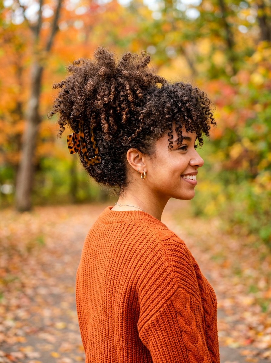 Curly Claw Clip Puff - 20 college girls easy claw clip hairstyle - 20 college girls easy claw clip hairstyle