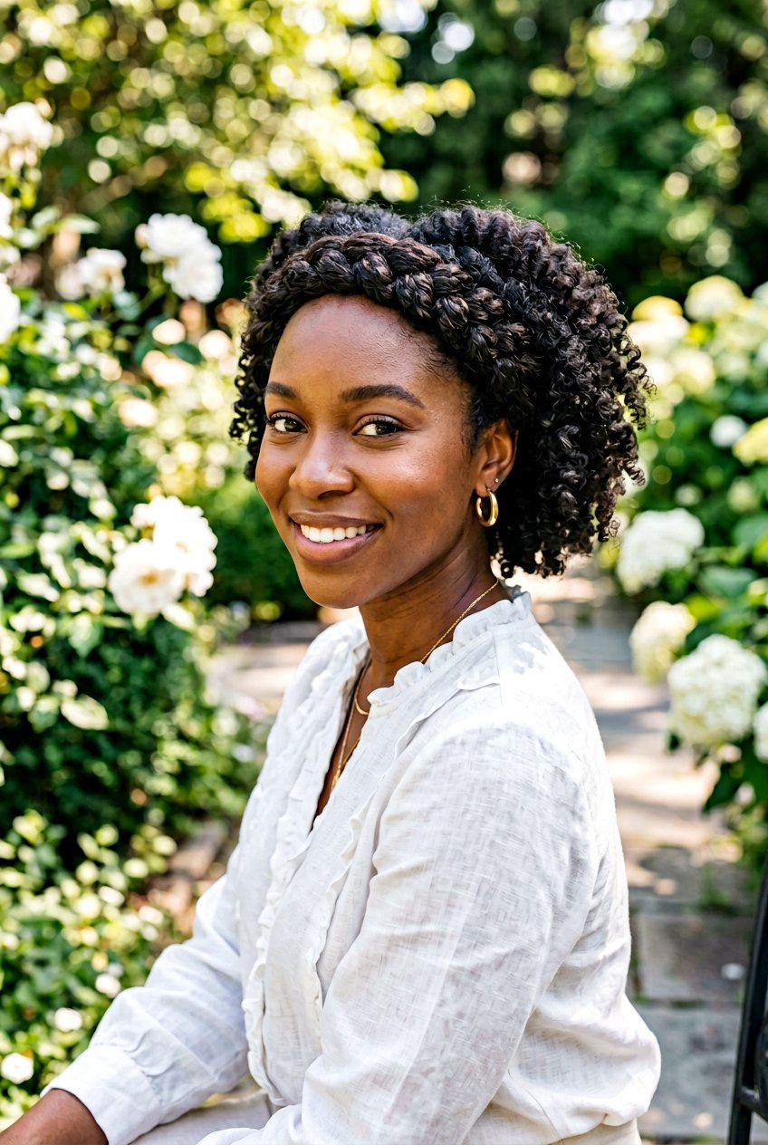 Curly Crown Braid - 20 humidity proof hairstyles for curly hair - 20 humidity proof hairstyles for curly hair