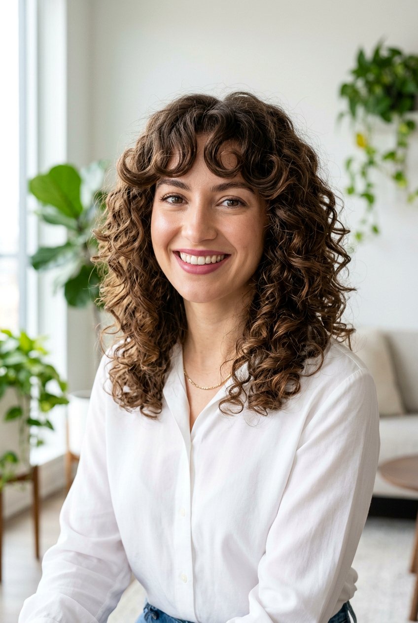 Curly Curtain Bangs For Oval Face - 20 curly curtain bangs hairstyle - 20 curly curtain bangs hairstyle