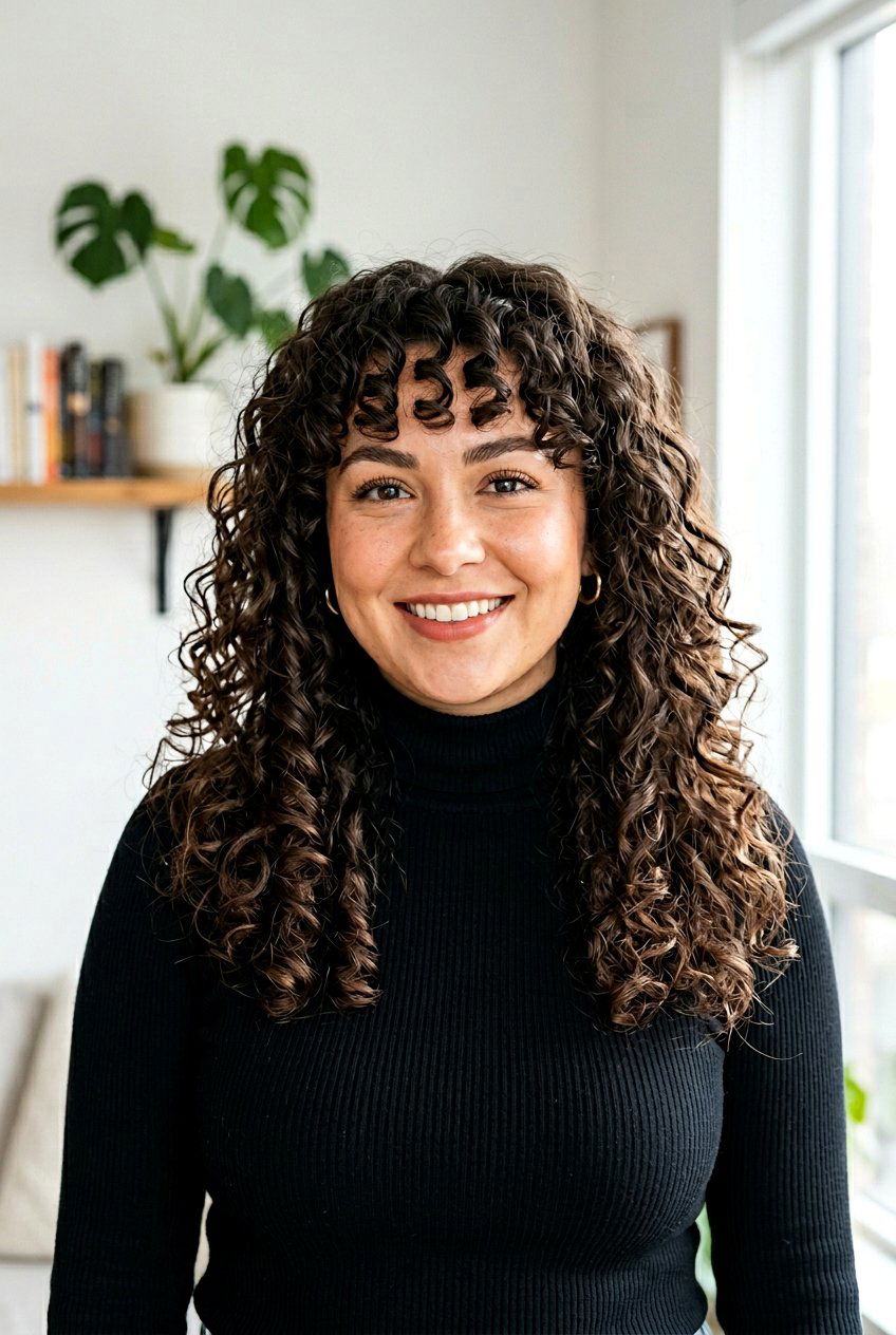 Curly Curtain Bangs For Round Face - 20 curly curtain bangs hairstyle - 20 curly curtain bangs hairstyle