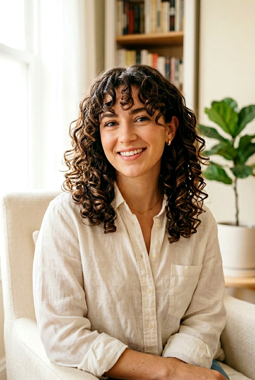 Curly Curtain Bangs Shoulder Length - 20 curly curtain bangs hairstyle - 20 curly curtain bangs hairstyle