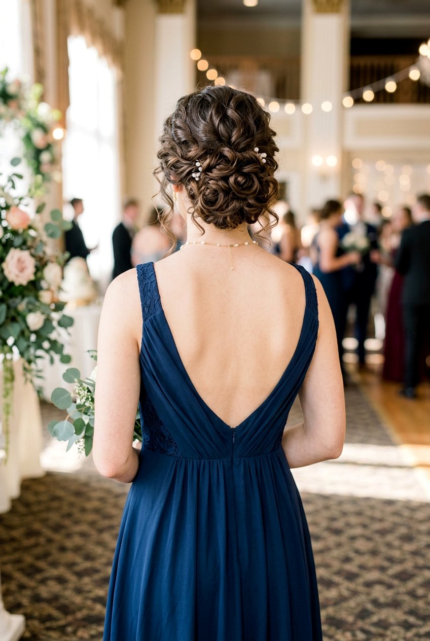 Curly Deconstructed Back Knot - 20 prom hairstyle with low textured bun - 20 prom hairstyle with low textured bun