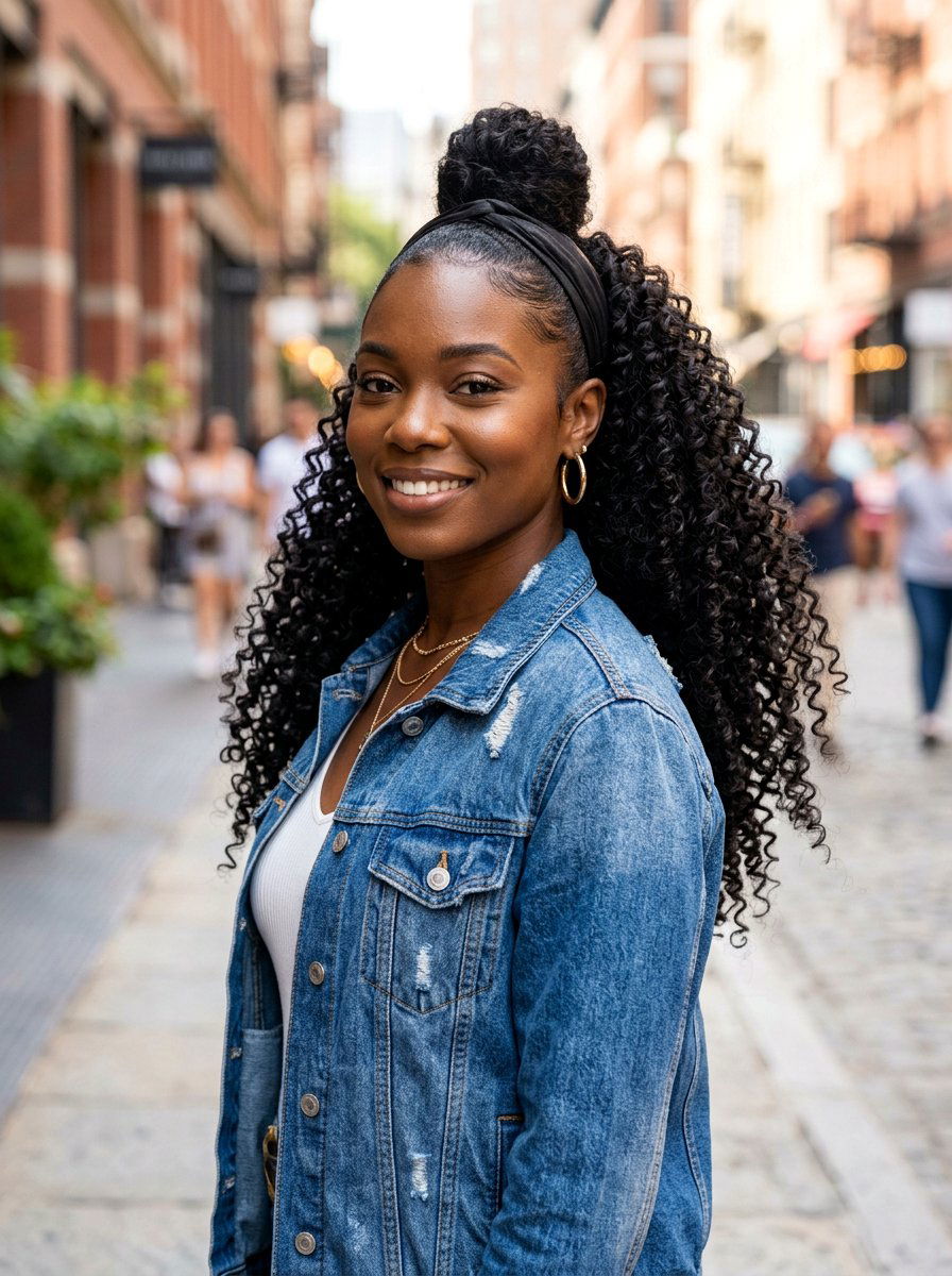 Curly Drawstring Ponytail - 20 ponytail hairstyles for black women - 20 ponytail hairstyles for black women