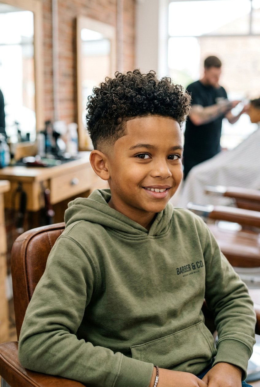 Curly Drop Fade for Mixed Boys - 20 mixed boys curly haircuts - 20 mixed boys curly haircuts