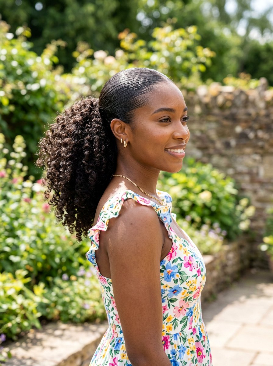 Curly End Slick Track Ponytail - 20 track hairstyle with slick ponytail - 20 track hairstyle with slick ponytail