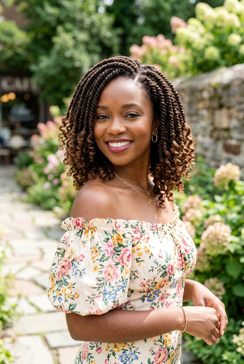 Curly Ended Marley Twist Bob - 20 marley twists bob for women - 20 marley twists bob for women