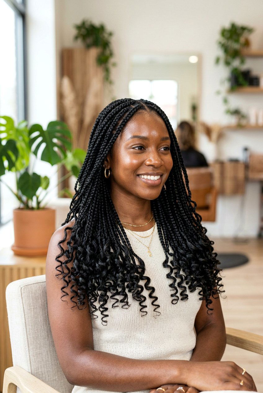 Curly Ends Bohemian Box Braids - 20 bohemian box braids - 20 bohemian box braids