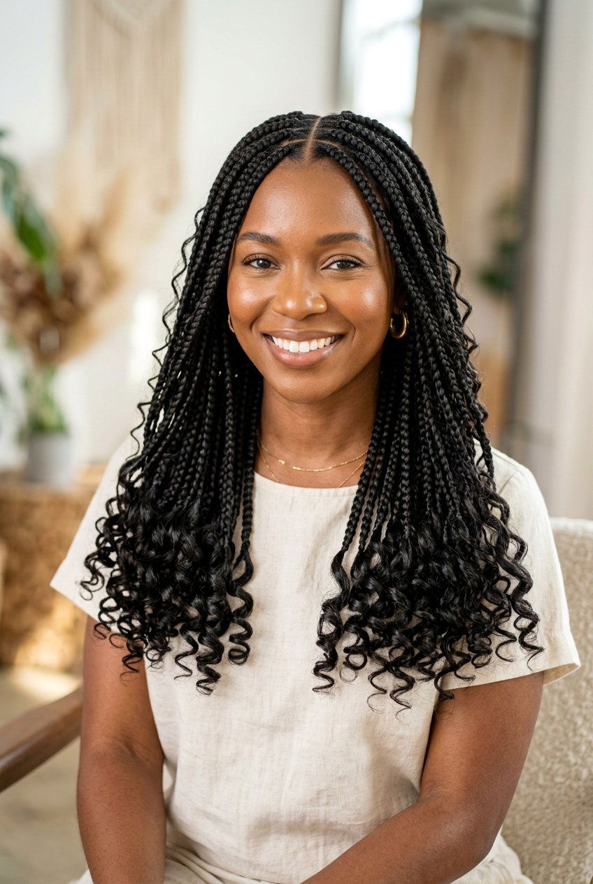 Curly Ends Box Braids - 20 box braids hairstyles - 20 box braids hairstyles