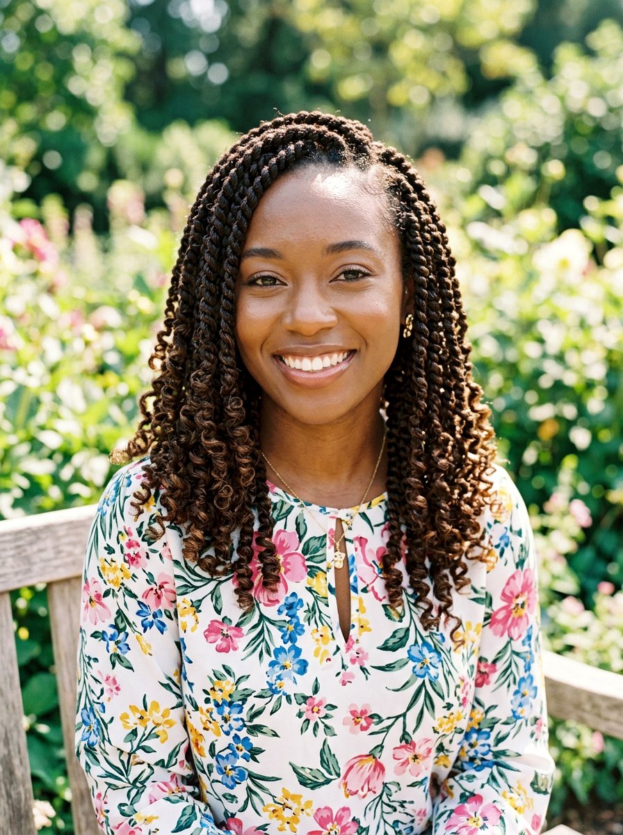 Curly Ends Shoulder Length Passion Twists - 20 shoulder length passion twists - 20 shoulder length passion twists