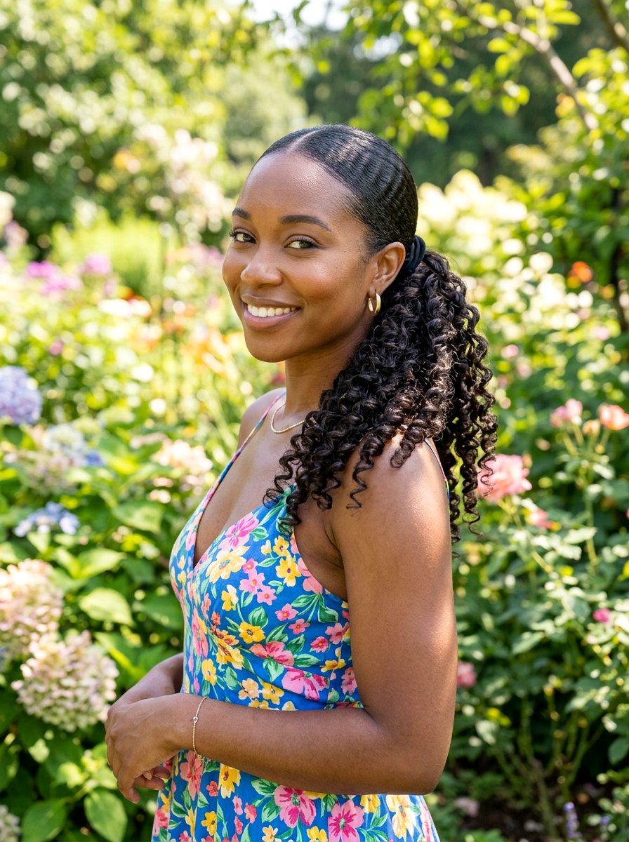 Curly Ends Sleek Ponytail For Black Women - 20 sleek hairstyle for black women ponytail - 20 sleek hairstyle for black women ponytail