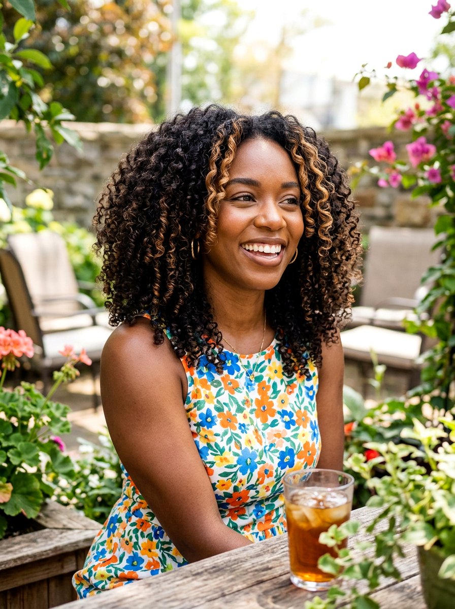 Curly Espresso Hair Caramel Money Piece - 20 rich espresso with caramel money piece - 20 rich espresso with caramel money piece