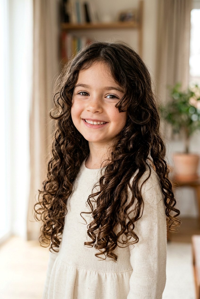 Curly Face Framing Layers - 20 curly haircut for little girls - 20 curly haircut for little girls