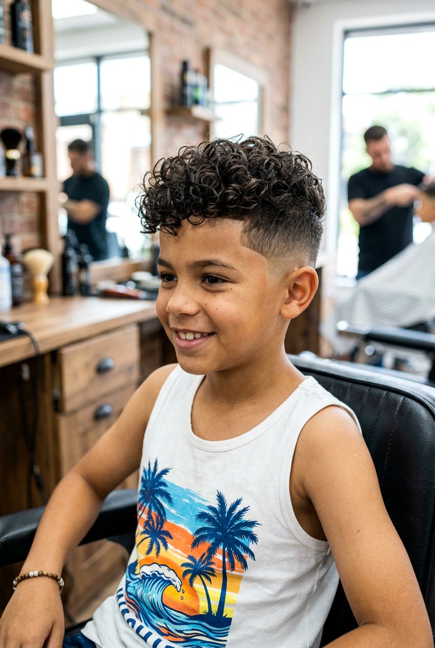 Curly Fade Haircut Boys - 20 boys vacation haircut for summer - 20 boys vacation haircut for summer