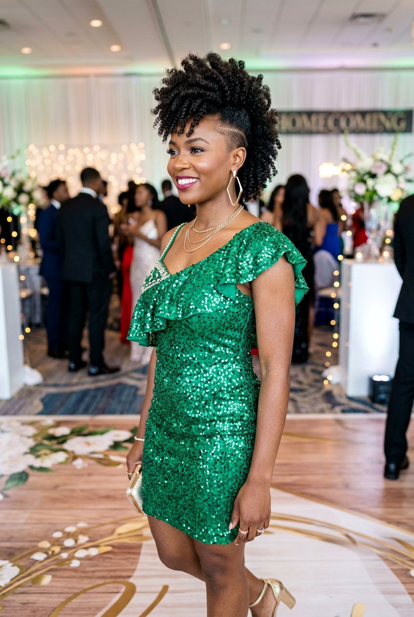 Curly Faux Hawk - 20 homecoming hairstyle for short curly hair - 20 homecoming hairstyle for short curly hair