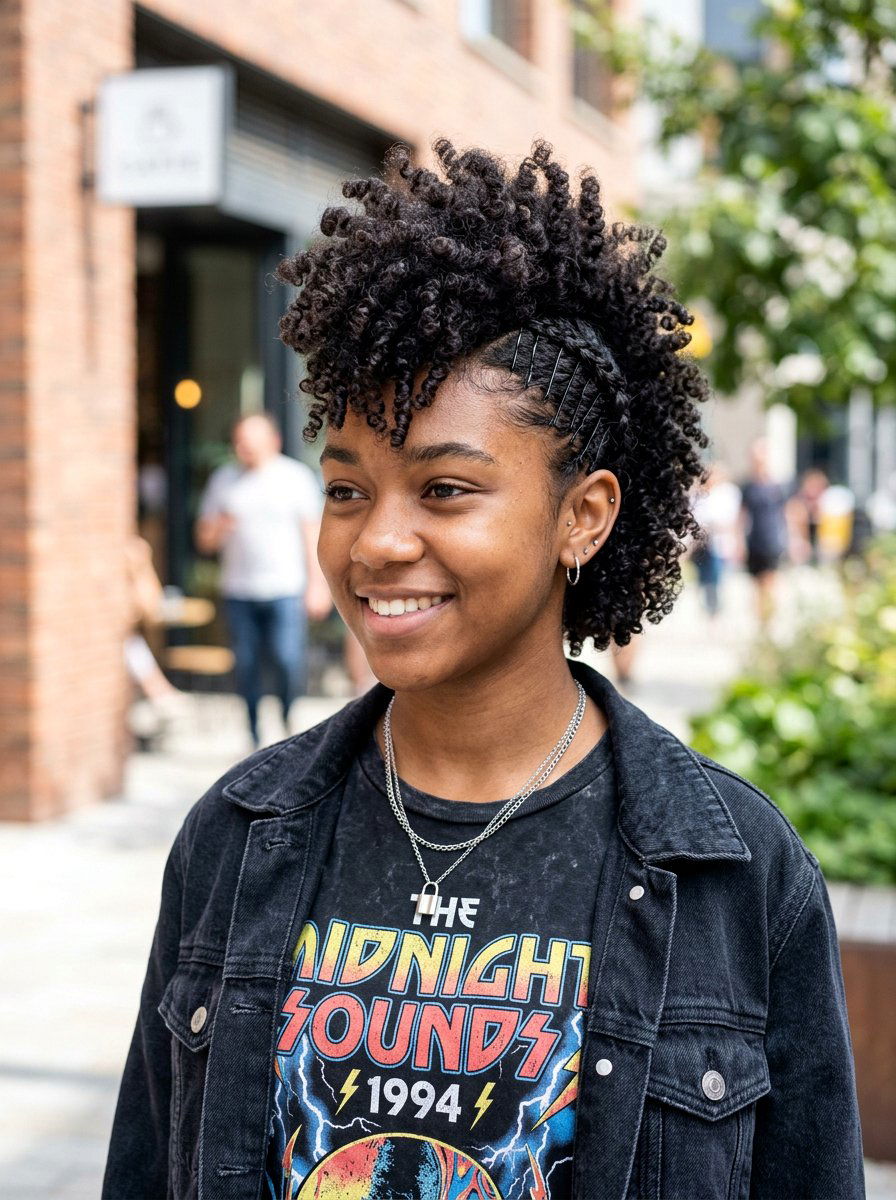 Curly Faux Hawk - 20 cute hairstyle for teenage girls curls - 20 cute hairstyle for teenage girls curls