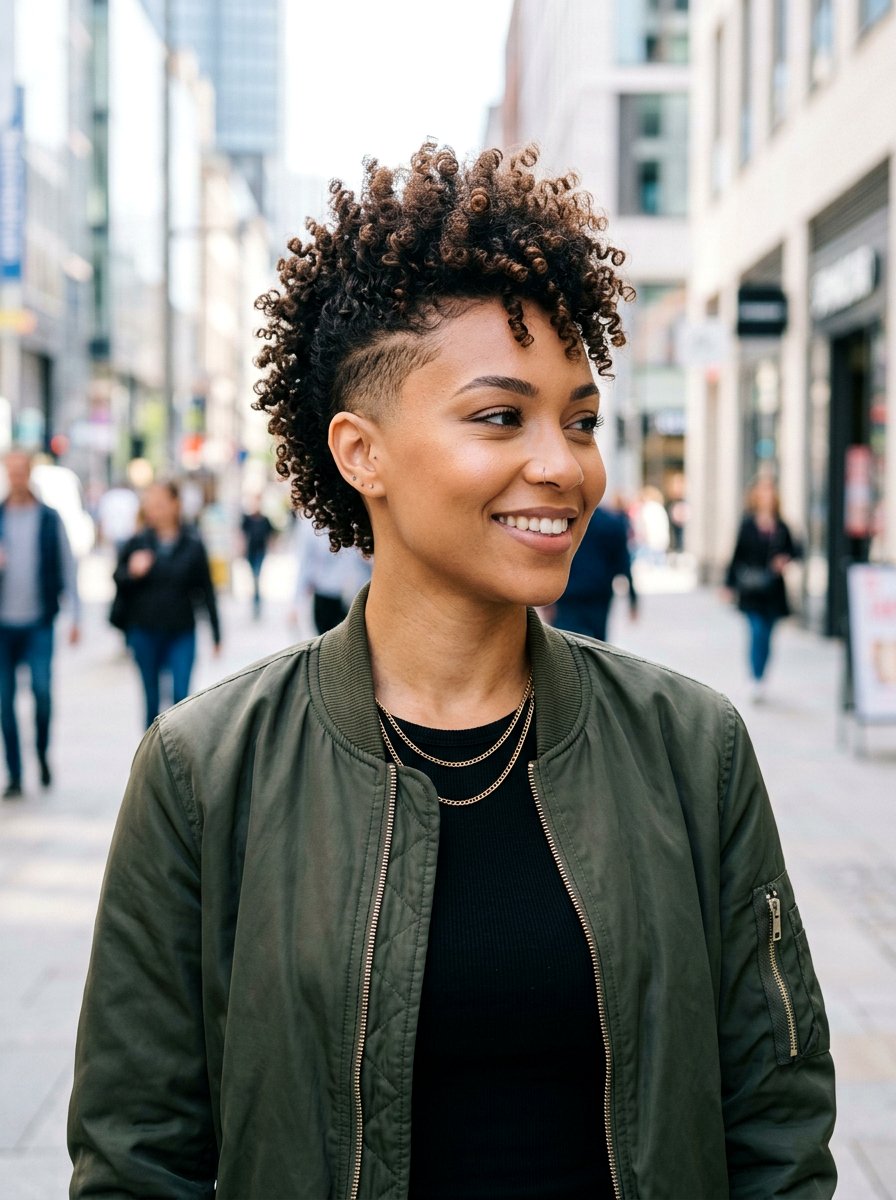 Curly Faux Hawk Haircut - 20 haircut for dense curly hair - 20 haircut for dense curly hair