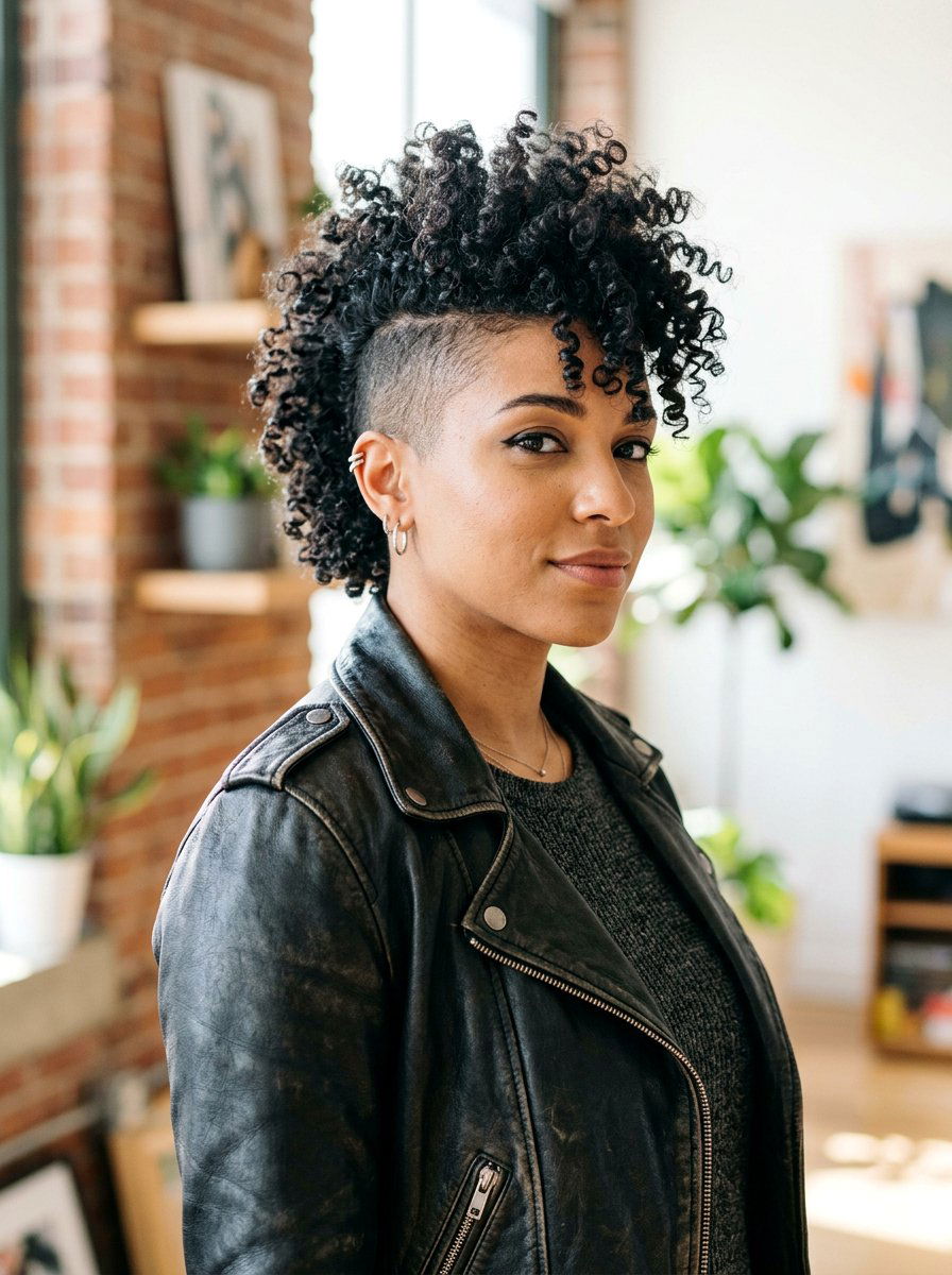 Curly Faux Hawk Hairstyle - 20 quick hairstyle for medium curls - 20 quick hairstyle for medium curls