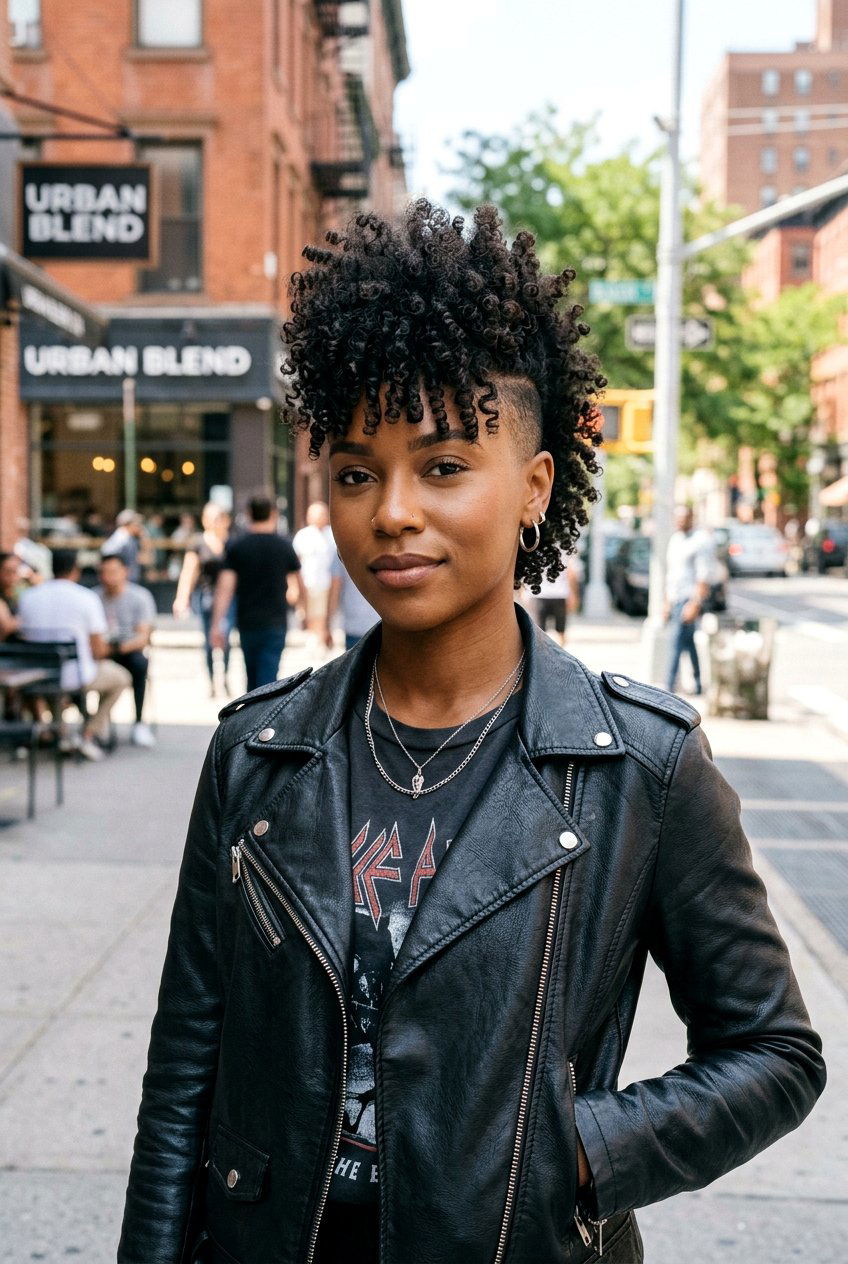 Curly Faux Hawk With Fringe - 20 curly fringe haircut women - 20 curly fringe haircut women